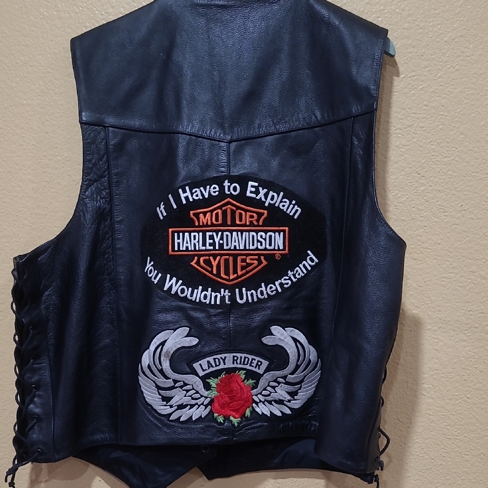 FMC charley-Davidson Black Leather Vest